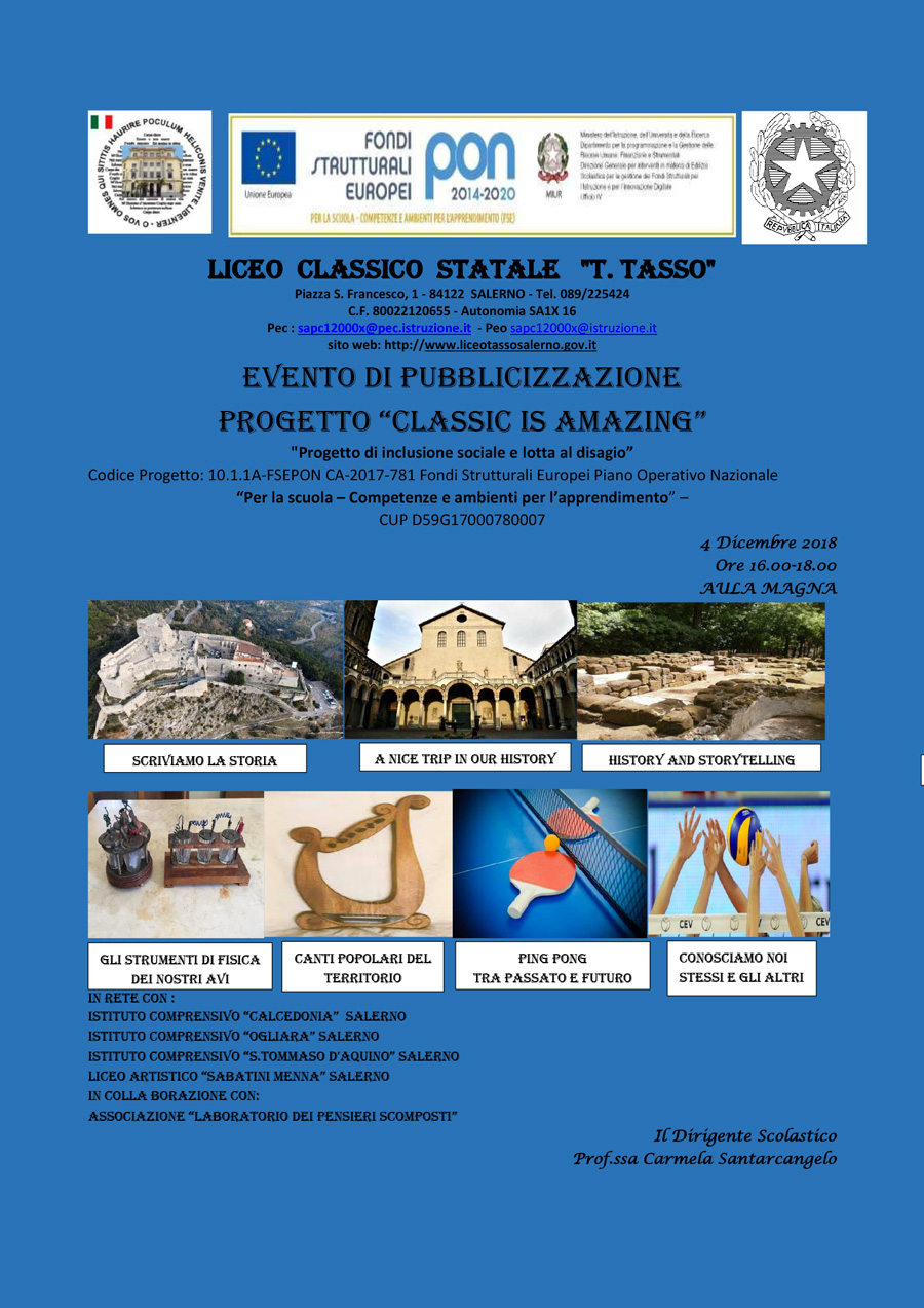 Evento di pubblicizzazione Progetto “Classic is amazing”